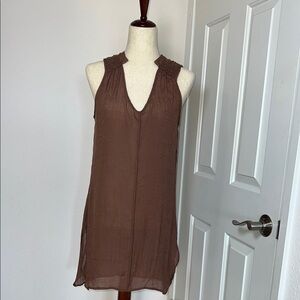 Bobeau Elegant Brown Sleeveless Top